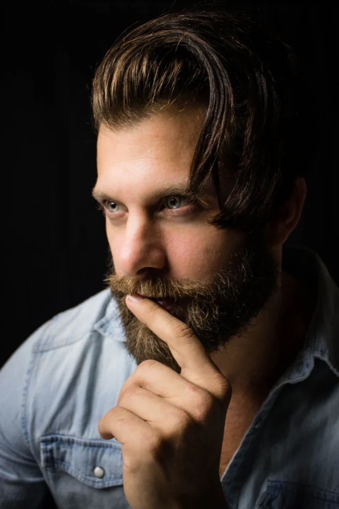 Beard density along the cheek and chin