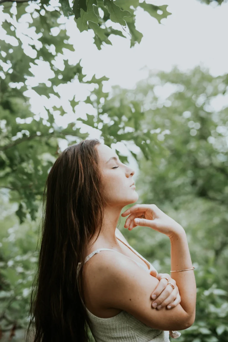 Woman feeling confident outdoors