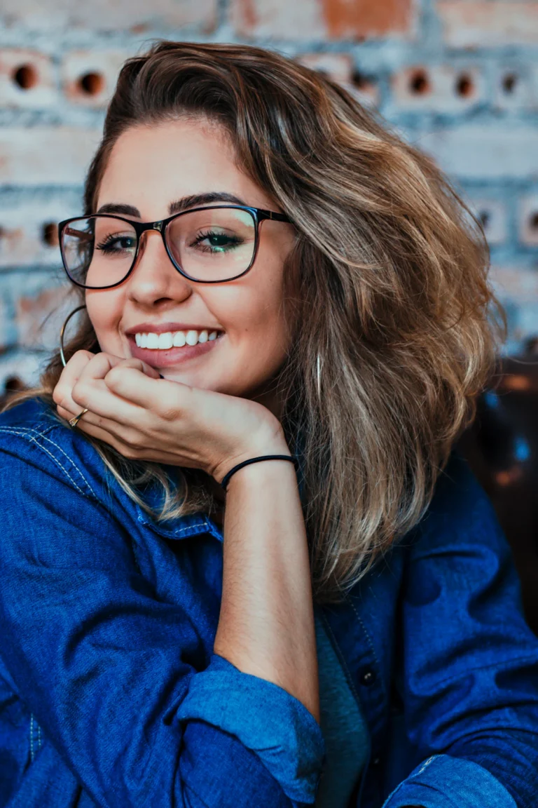 Cheek dimple in a relaxed smile