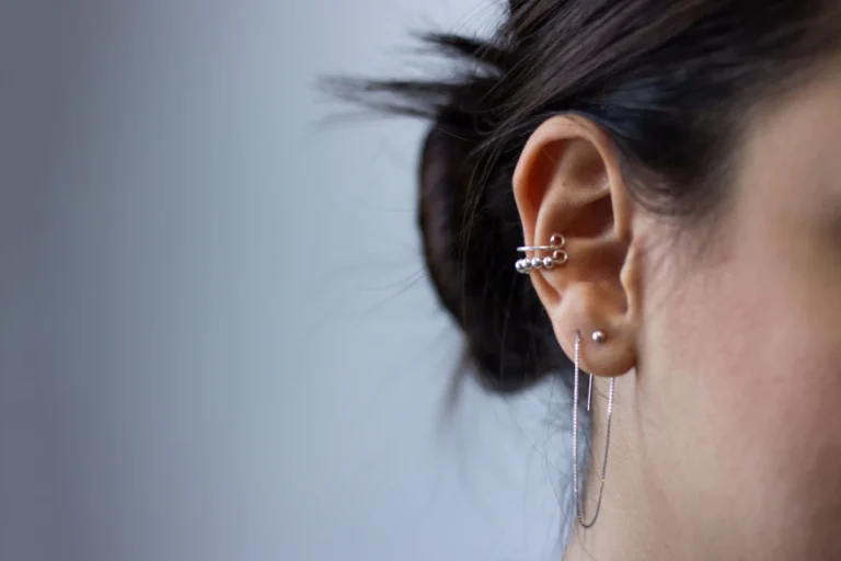 Pierced earlobe