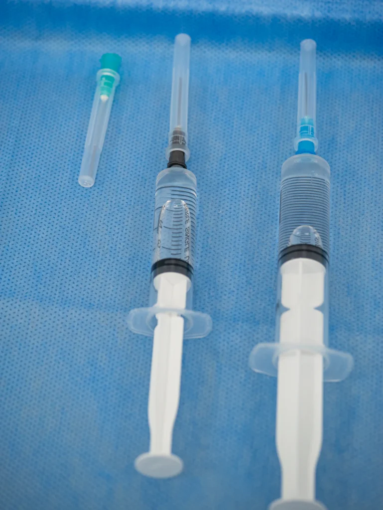 Syringes of purified fat ready for fat transfer in Islamabad