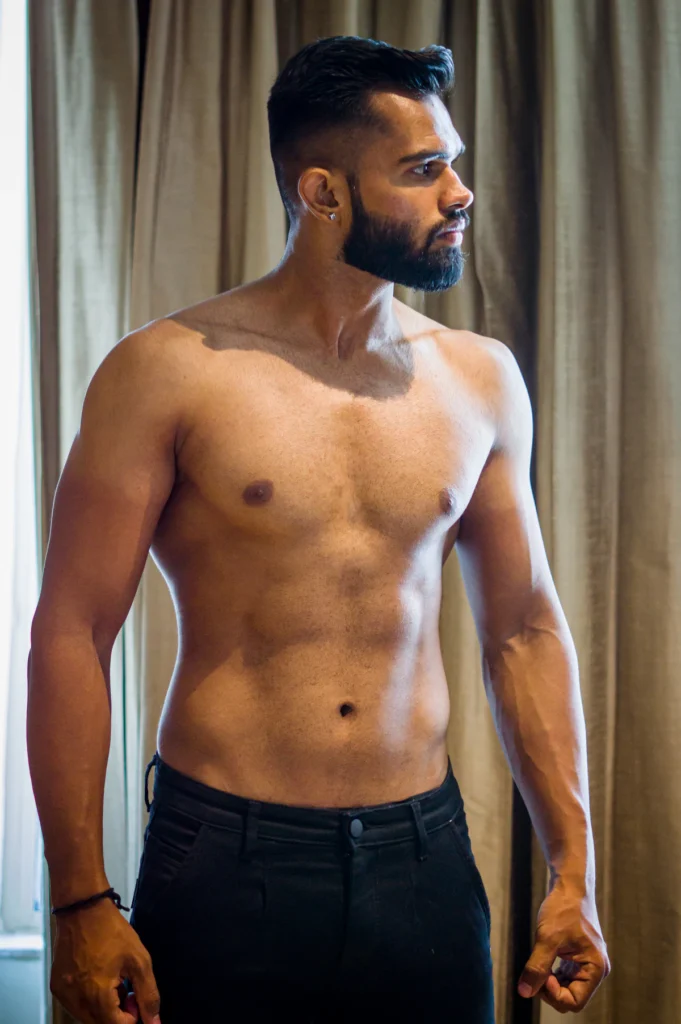 Flat, masculine chest contour