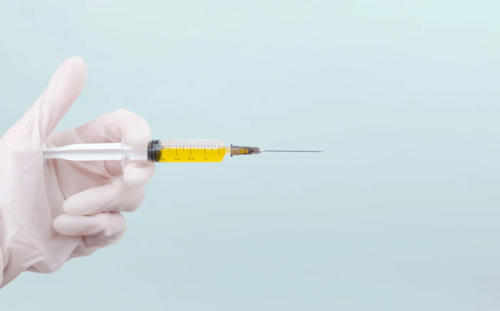Syringe of platelet-rich plasma
