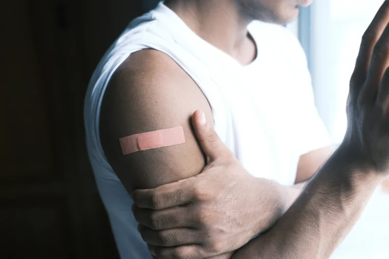 Plaster on healing skin