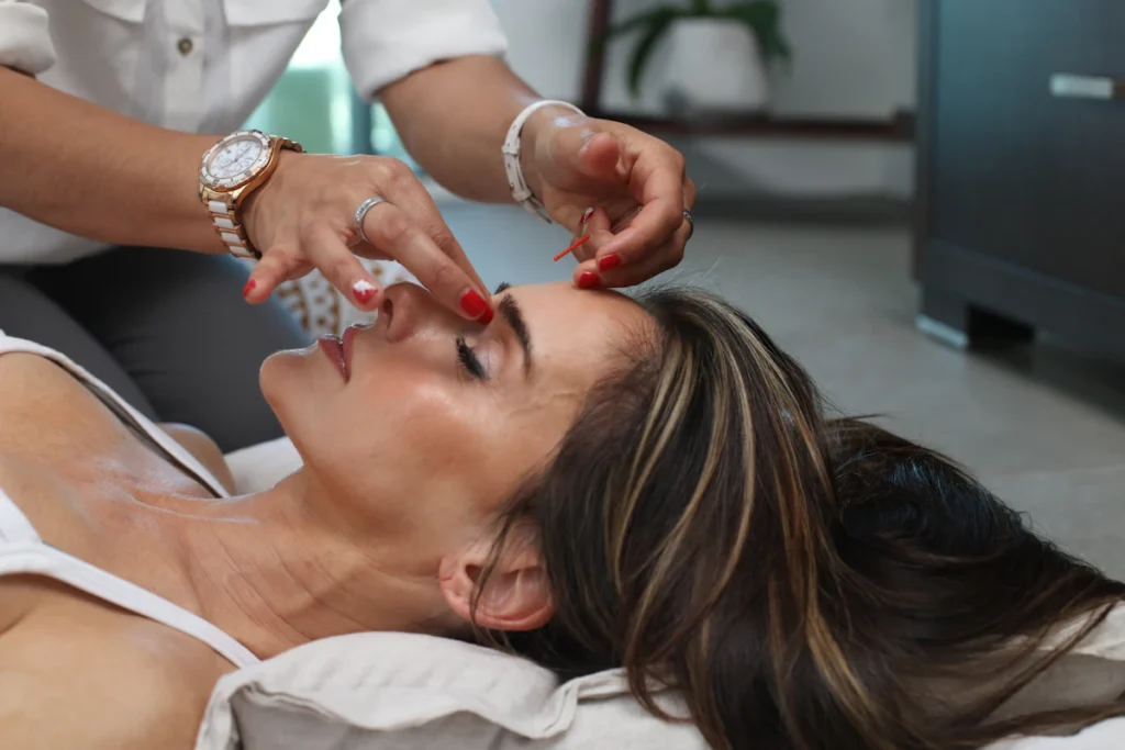 Facial skin treatment in clinic